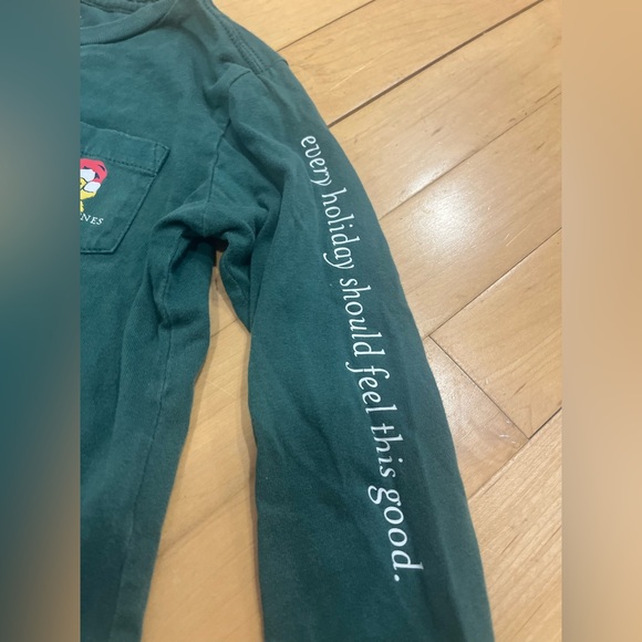 Kids Green Vineyard Vines Long Sleeve Christmas Shirt - Picture 4 of 5